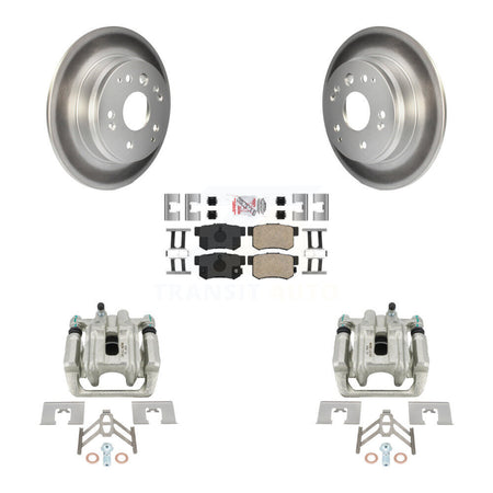 Rear Disc Brake Caliper Coated Rotors And Ceramic Pads Kit For Acura TL Honda Element KCG-101211N by Transit Auto