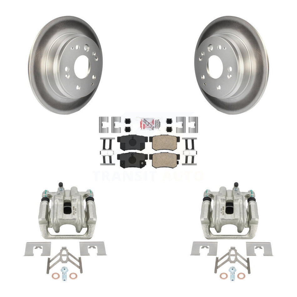 Rear Disc Brake Caliper Coated Rotors And Ceramic Pads Kit For Acura TL Honda Element KCG-101211N