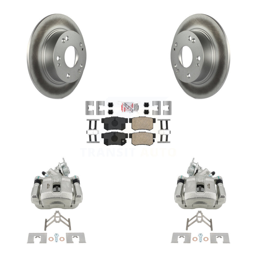 Rear Disc Brake Caliper Coated Rotors And Ceramic Pads Kit For Honda Accord Acura TSX KCG-101213N