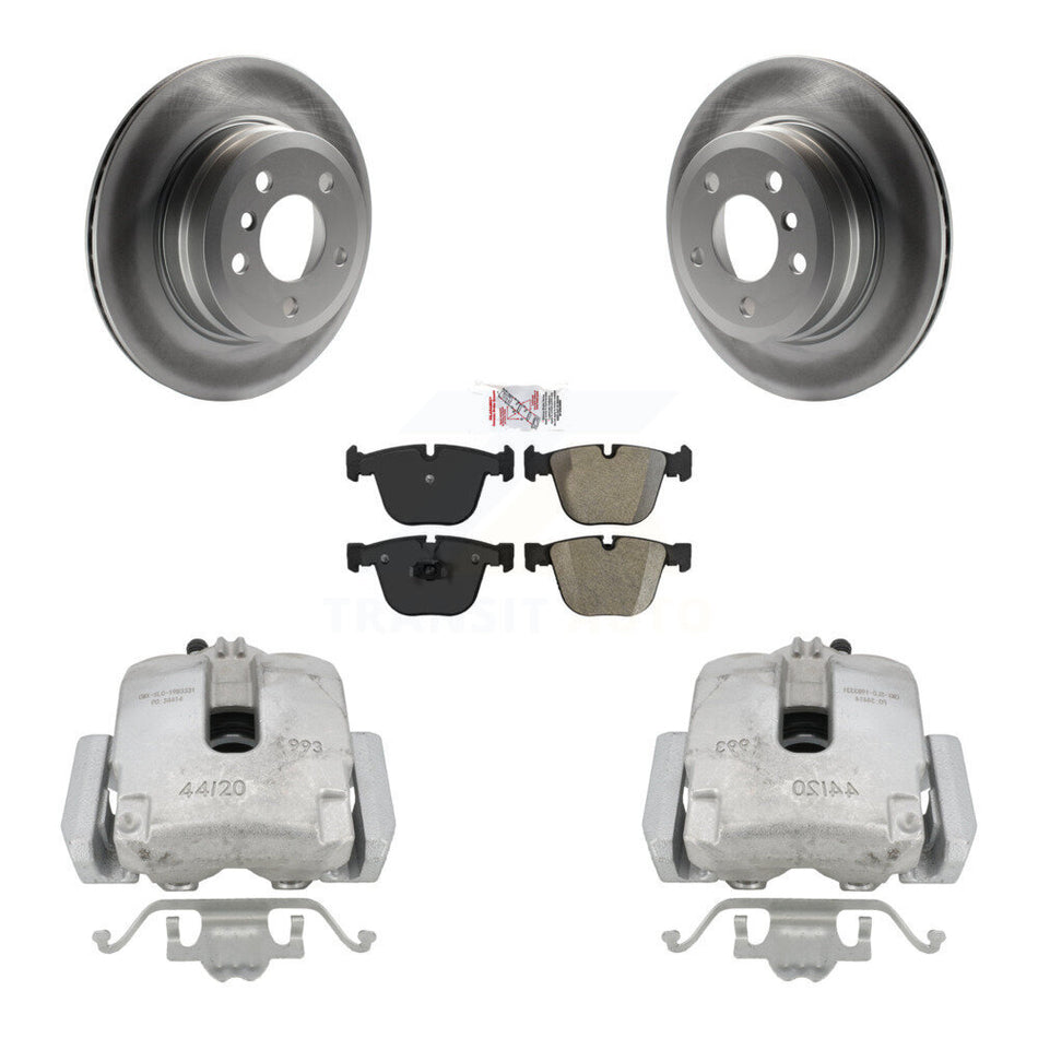 Rear Disc Brake Caliper Coated Rotors And Semi-Metallic Pads Kit For 2009 BMW X6 xDrive35i with 3.0L From 10 08 KCG-101220N