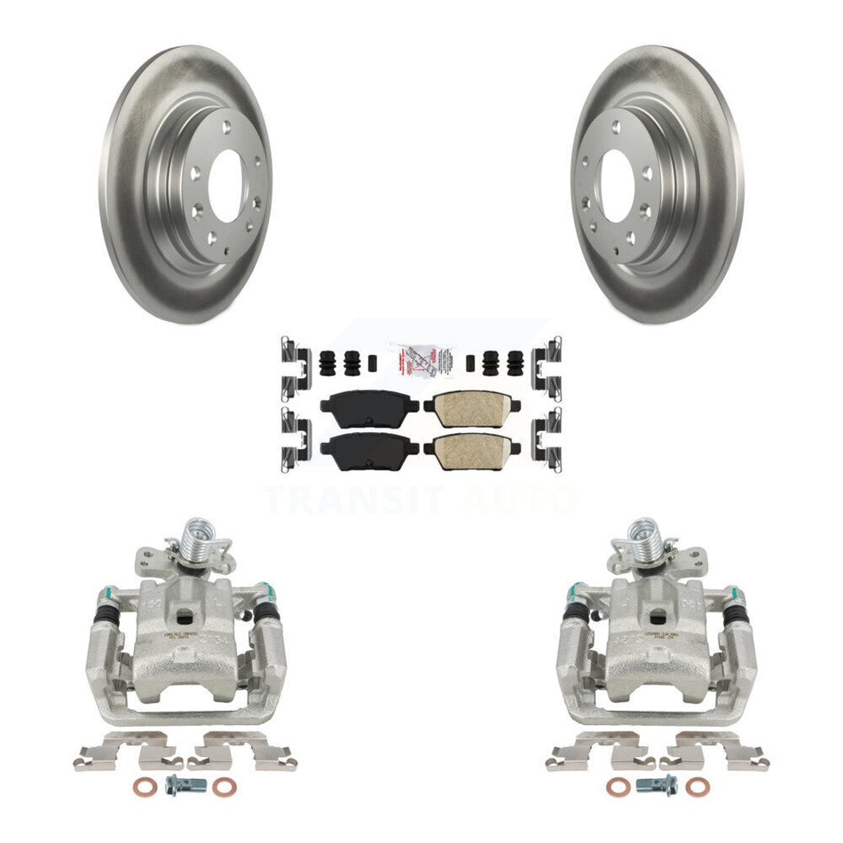 Rear Disc Brake Caliper Coated Rotors And Ceramic Pads Kit For Ford Fusion Mazda 6 Lincoln MKZ Mercury Milan Zephyr KCG-101227N
