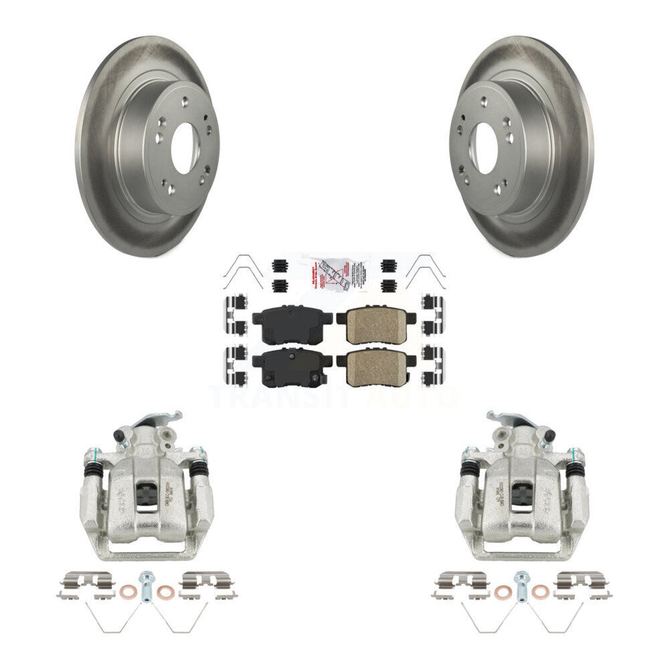 Rear Disc Brake Caliper Coated Rotors And Ceramic Pads Kit For Honda Accord Acura TSX KCG-101230N