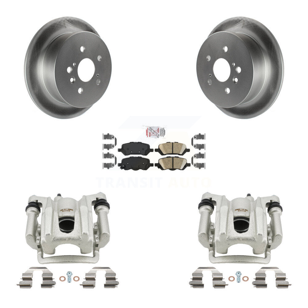 Rear Disc Brake Caliper Coated Rotors And Ceramic Pads Kit For 2009-2016 Toyota Venza KCG-101234N
