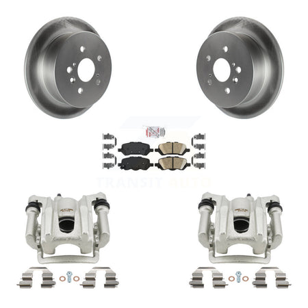 Rear Disc Brake Caliper Coated Rotors And Ceramic Pads Kit For 2009-2016 Toyota Venza KCG-101234N