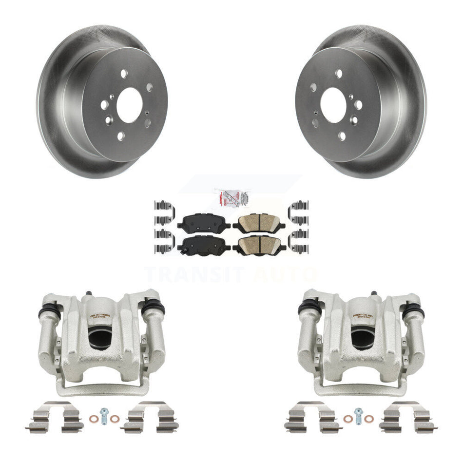Rear Disc Brake Caliper Coated Rotors And Ceramic Pads Kit For 2009-2016 Toyota Venza KCG-101234N