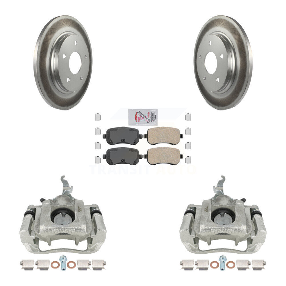 Rear Disc Brake Caliper Coated Rotors And Ceramic Pads Kit For 2009-2011 Dodge Journey KCG-101238N