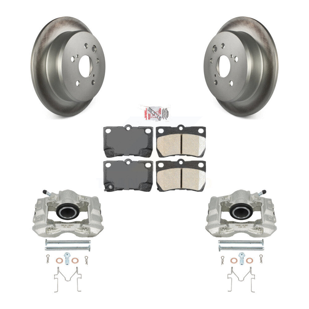 Rear Disc Brake Caliper Coated Rotors And Ceramic Pads Kit For Lexus IS250 KCG-101244N by Transit Auto