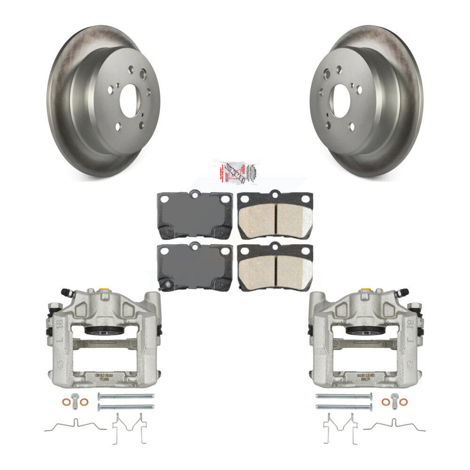 Rear Brake Caliper Coat Rotor Ceramic Pad Kit For Lexus IS250 Base With Sport Suspension KCG-101246N