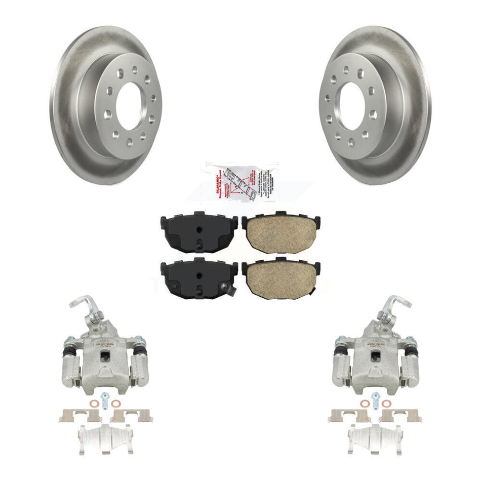 Rear Disc Brake Caliper Coated Rotors And Ceramic Pads Kit For Hyundai Tiburon KCG-101250N by Transit Auto