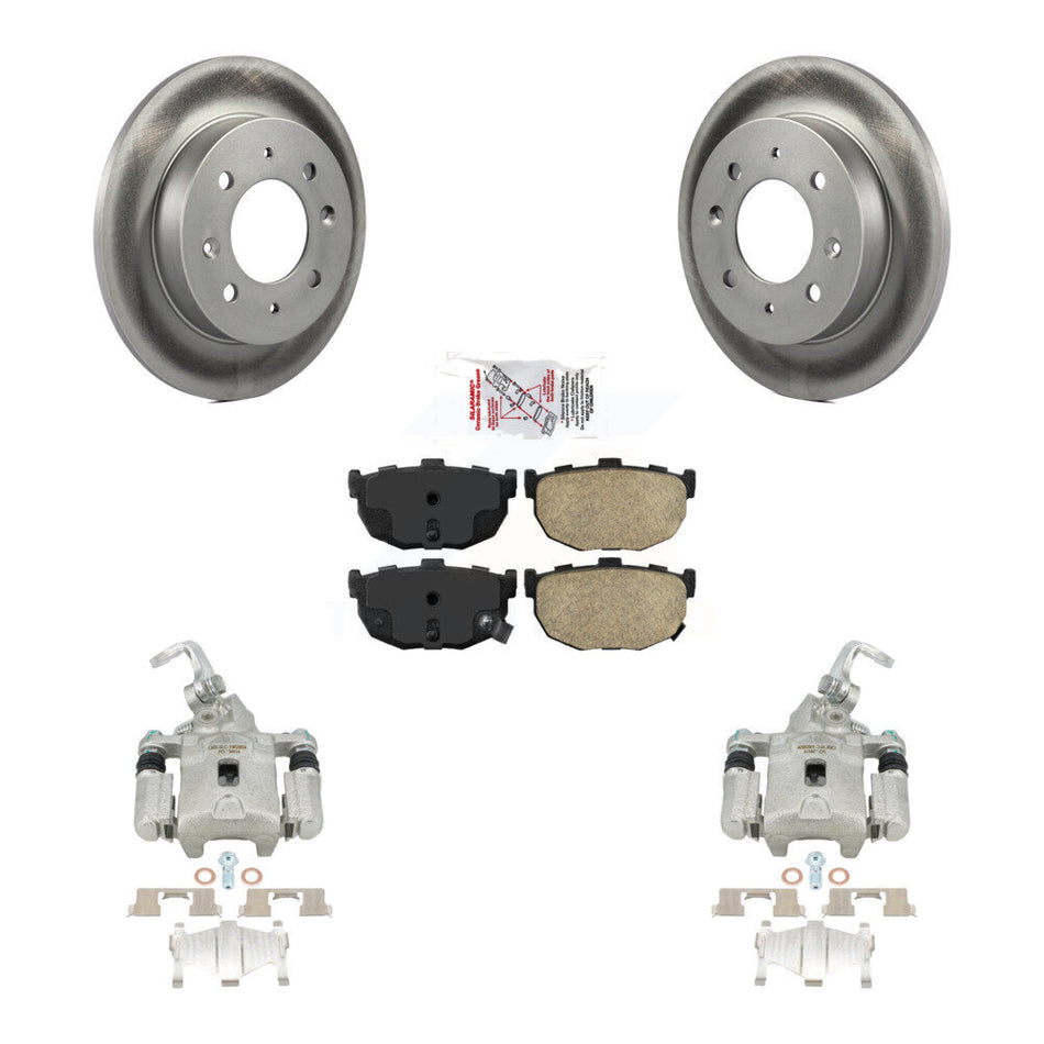 Rear Disc Brake Caliper Coated Rotors And Ceramic Pads Kit For Kia Spectra Spectra5 KCG-101251N