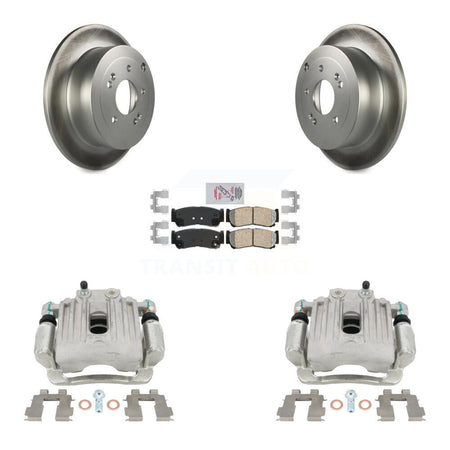 Rear Disc Brake Caliper Coated Rotors And Ceramic Pads Kit For 2007-2009 Hyundai Santa Fe KCG-101254N by Transit Auto