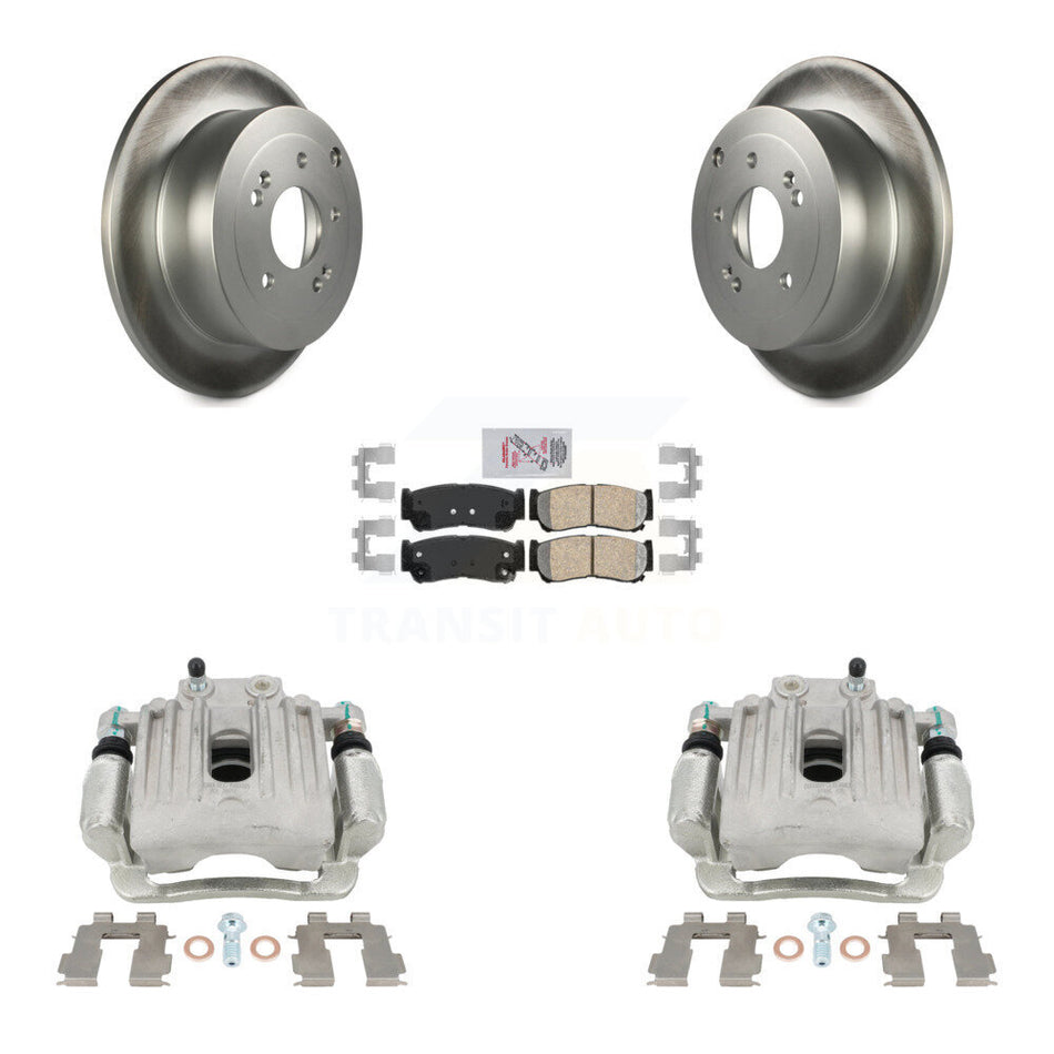 Rear Disc Brake Caliper Coated Rotors And Ceramic Pads Kit For 2007-2009 Hyundai Santa Fe KCG-101254N