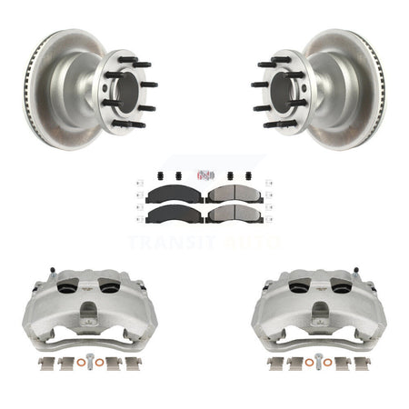 Front Brake Caliper Coat Rotor And Semi-Metallic Pad Kit For Ford E-350 Super Duty E-450 KCG-101453N