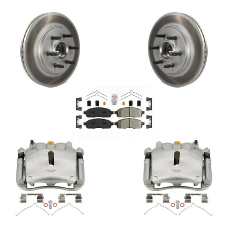 Front Brake Caliper Coat Rotors Semi-Metallic Pad Kit For Ford F-150 Lincoln Mark LT RWD KCG-101455N