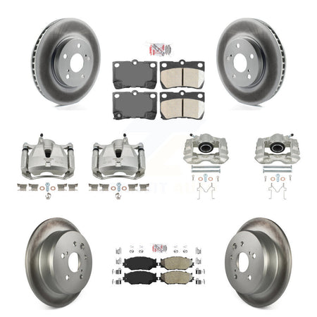 Front Rear Disc Brake Caliper Coat Rotors And Ameribrakes Pad Kit (10Pc) For Lexus IS250 KCG-101462N