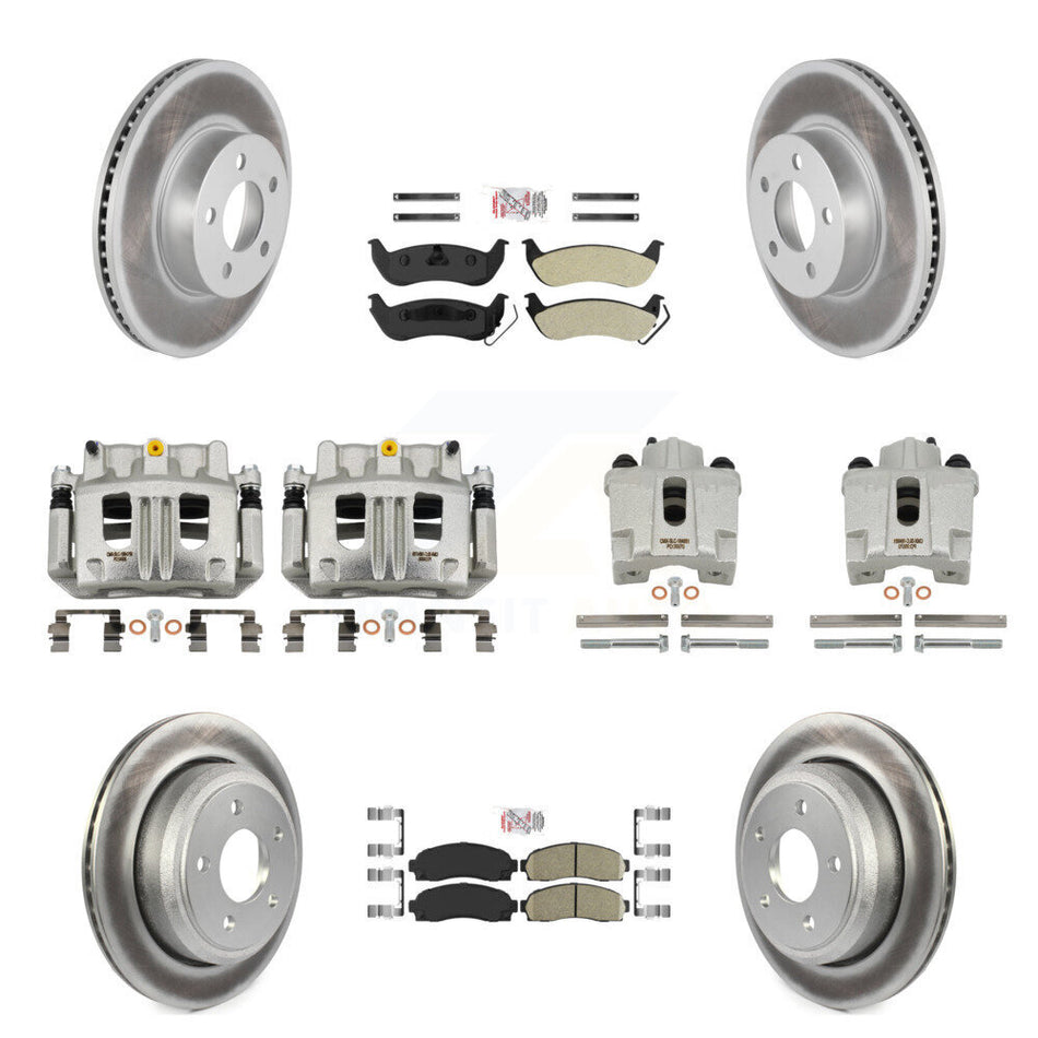 Front Rear Brake Caliper Coat Rotor Ameribrakes Pad Kit (10Pc) For 10-11 Ford Ranger 4WD KCG-101463N