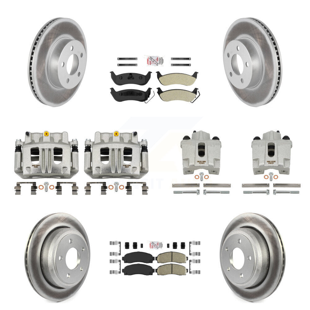 Front Rear Brake Caliper Coat Rotor Ameribrakes Pad Kit (10Pc) For 10-11 Ford Ranger 4WD KCG-101464N