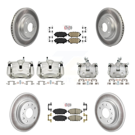 Front Rear Disc Brake Caliper Coat Rotor & Ceramic Pad Kit (10Pc) For Mazda 3 Sport 2.5L KCG-101466N