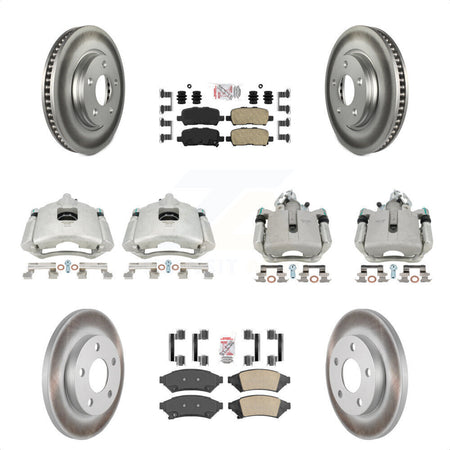 Front Rear Disc Brake Caliper Coated Rotors And Ceramic Pads Kit (10Pc) For Pontiac Grand Prix Buick LaCrosse Allure KCG-101476N by Transit Auto