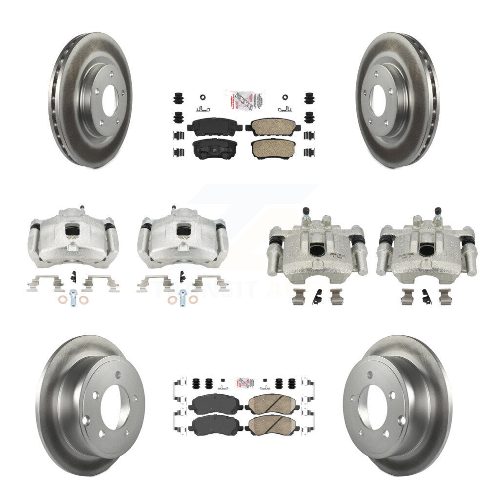 Front Rear Brake Caliper Coat Rotors Ceramic Pad Kit (10Pc) For Jeep Patriot Compass 200 KCG-101479N