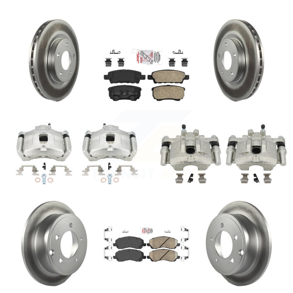 Front Rear Brake Caliper Coat Rotors Ceramic Pad Kit (10Pc) For Jeep Patriot Compass 200 KCG-101482N