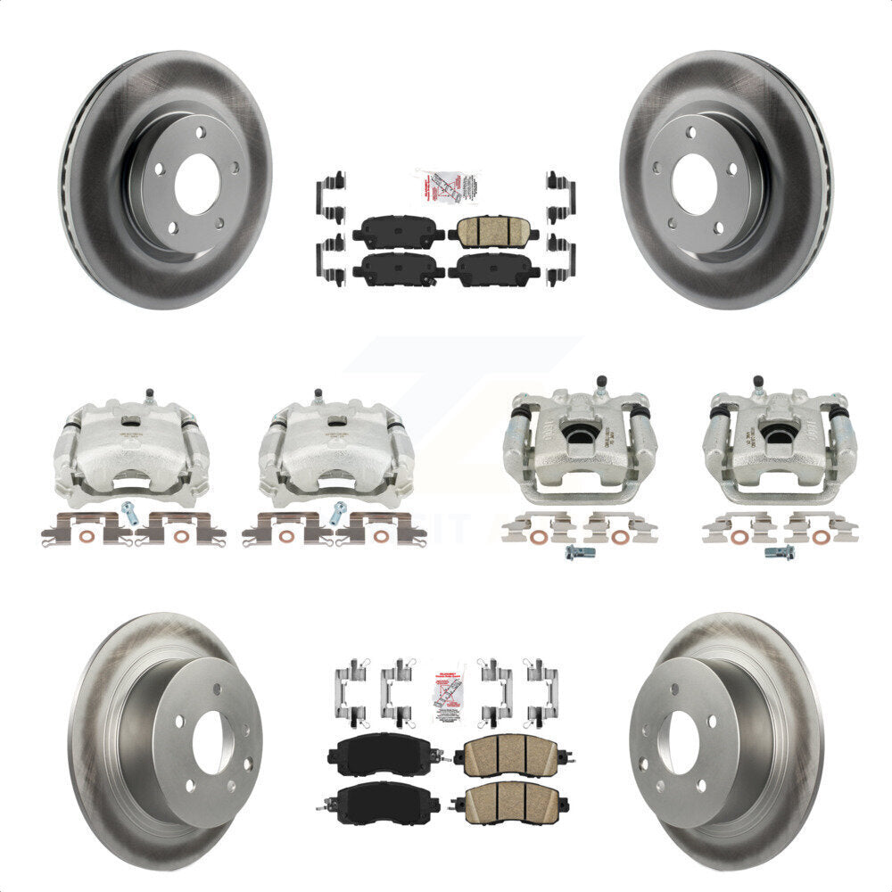 Front Rear Disc Brake Caliper Coated Rotors And Ceramic Pads Kit (10Pc) For Nissan Altima KCG-101508N by Transit Auto