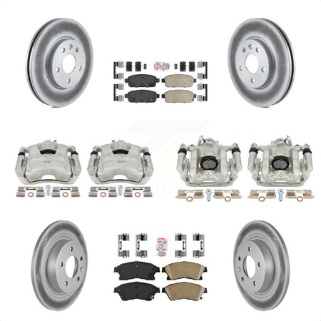 Front Rear Disc Brake Caliper Coated Rotors And Ceramic Pads Kit (10Pc) For 2013 Chevrolet Cruze LT LTZ With 292mm Diameter Rotor KCG-101521N by Transit Auto