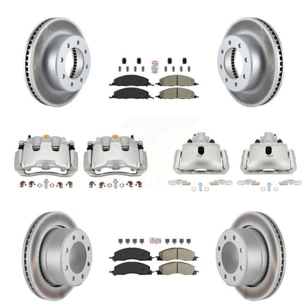 Front Rear Disc Brake Caliper Coated Rotor And Semi-Metallic Pad Kit (10Pc) For Ram 1500 KCG-101547N