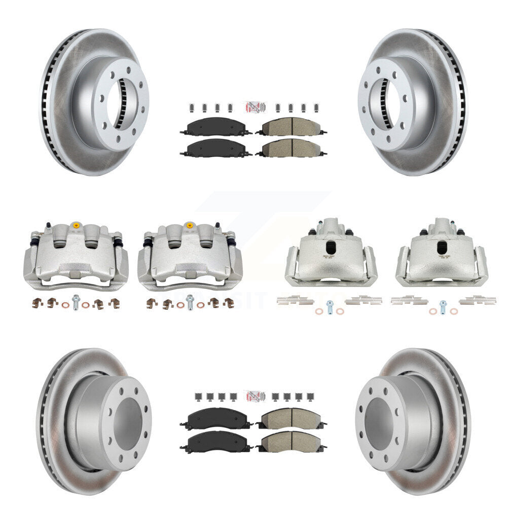 Front Rear Disc Brake Caliper Coated Rotor And Semi-Metallic Pad Kit (10Pc) For Ram 1500 KCG-101549N