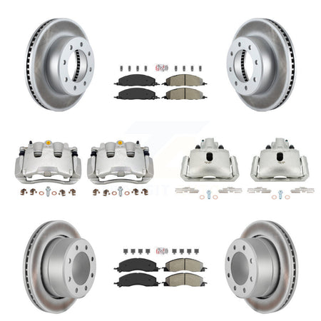 Front Rear Disc Brake Caliper Coated Rotor And Semi-Metallic Pad Kit (10Pc) For Ram 1500 KCG-101549N