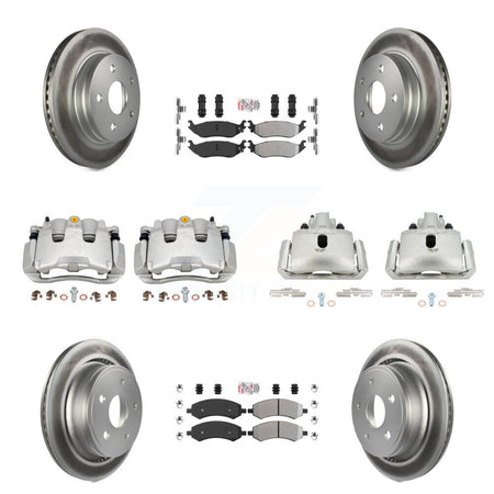 Front Rear Brake Caliper Coat Rotors & Semi-Metallic Pad Kit (10Pc) For Ram 1500 Classic KCG-101550N