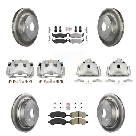 Front Rear Brake Caliper Coat Rotors & Semi-Metallic Pad Kit (10Pc) For Ram 1500 Classic KCG-101552N