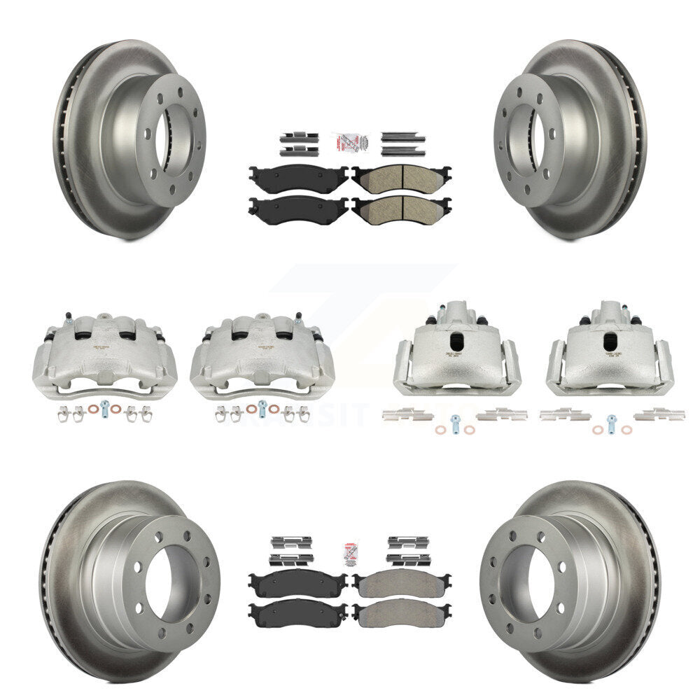 Front Rear Disc Brake Caliper Coat Rotor Semi-Metallic Pad Kit (10Pc) For Dodge Ram 1500 KCG-101561N