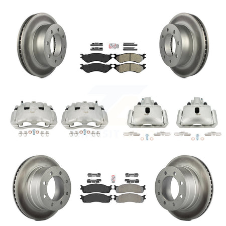 Front Rear Disc Brake Caliper Coat Rotor Semi-Metallic Pad Kit (10Pc) For Dodge Ram 1500 KCG-101561N