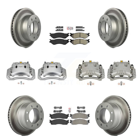 Front Rear Brake Caliper Coat Rotor Semi-Metallic Pad Kit (10Pc) For Dodge Ram 3500 2500 KCG-101568N