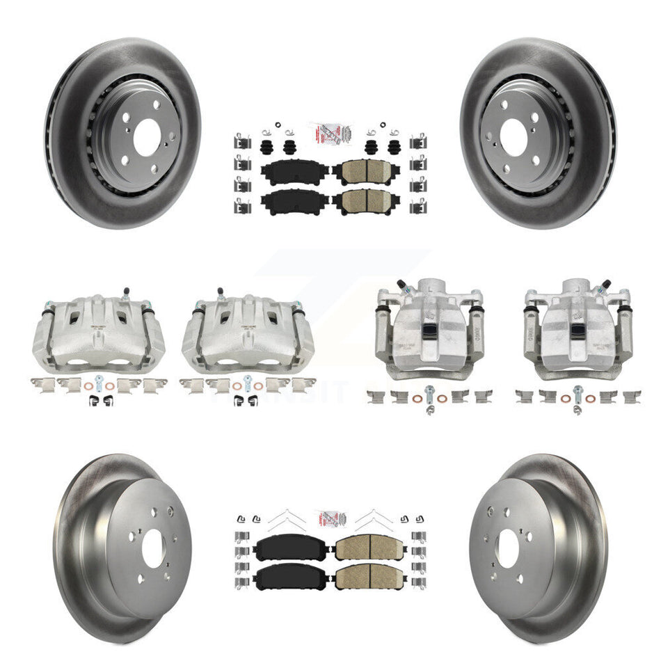 Front Rear Brake Caliper Coat Rotor Ceramic Pad Kit (10Pc) For Toyota Sienna Lexus RX350 KCG-101578N