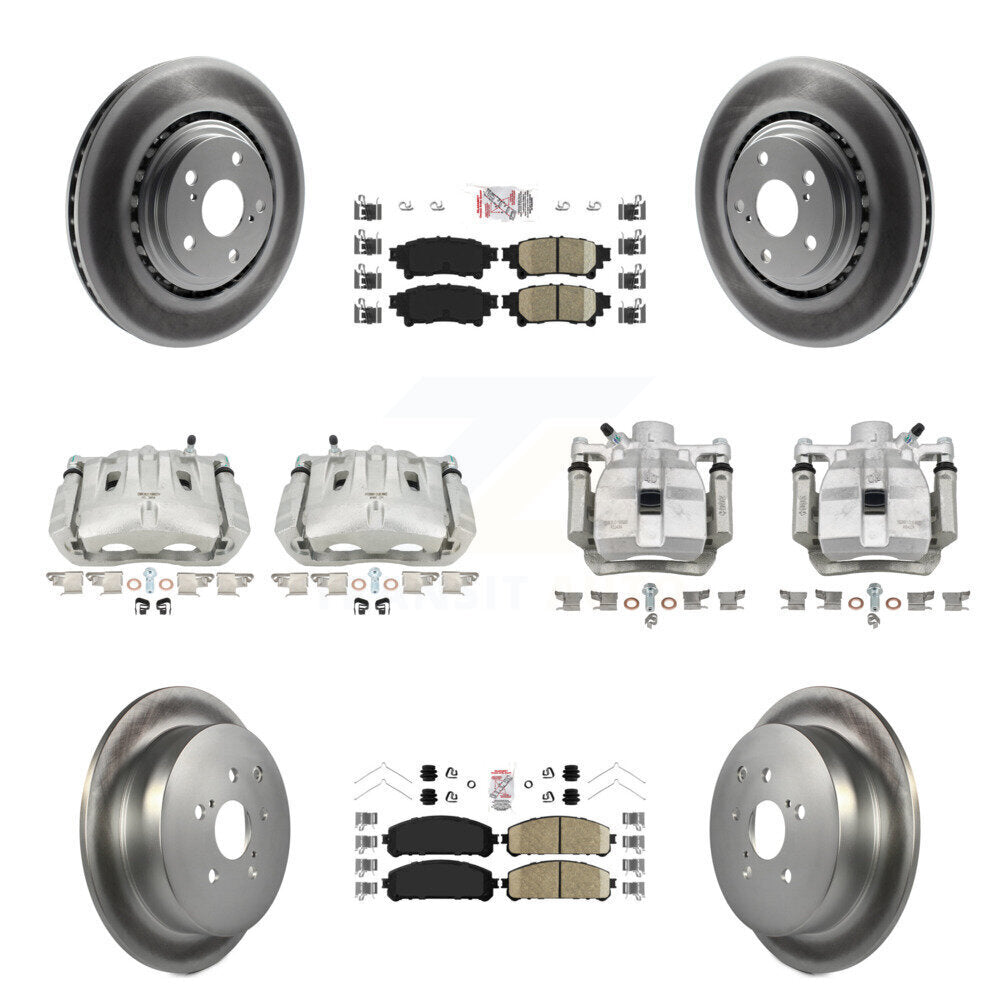 Front Rear Brake Caliper Coat Rotor Ceramic Pad Kit (10Pc) For Toyota Sienna Lexus RX350 KCG-101580N