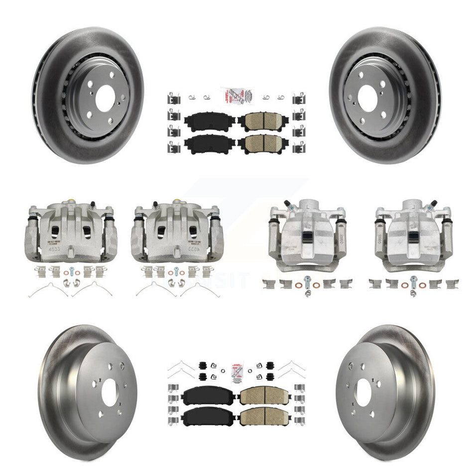 Front Rear Disc Brake Caliper Coat Rotor & Ceramic Pad Kit (10Pc) For Lexus RX350 RX450h KCG-101581N