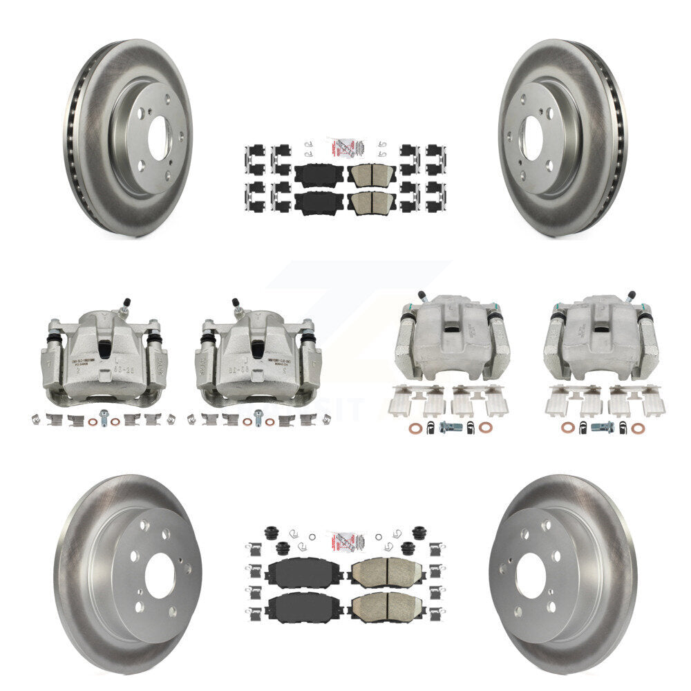 Front Rear Brake Caliper Coat Rotors Ceramic Pad Kit (10Pc) For 2013-2018 Toyota RAV4 LE KCG-101608N