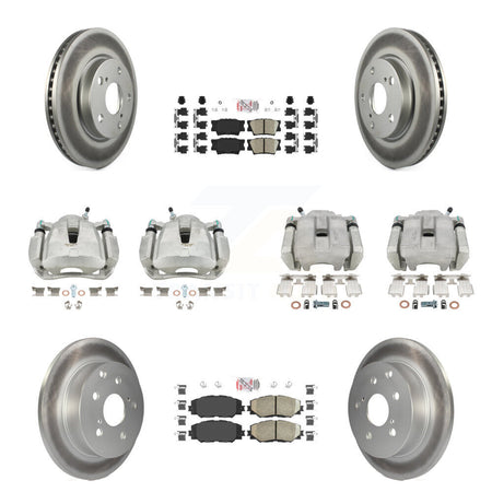 Front Rear Brake Caliper Coat Rotors Ceramic Pad Kit (10Pc) For 2014-2015 Toyota RAV4 LE KCG-101614N