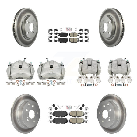 Front Rear Brake Caliper Coat Rotors Ceramic Pad Kit (10Pc) For 2014-2015 Toyota RAV4 LE KCG-101617N
