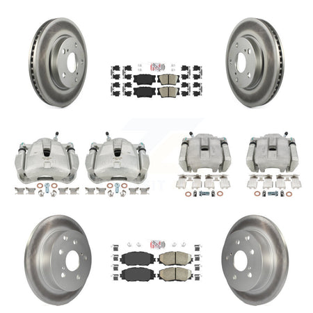 Front Rear Brake Caliper Coat Rotors Ceramic Pad Kit (10Pc) For 2014-2015 Toyota RAV4 LE KCG-101619N