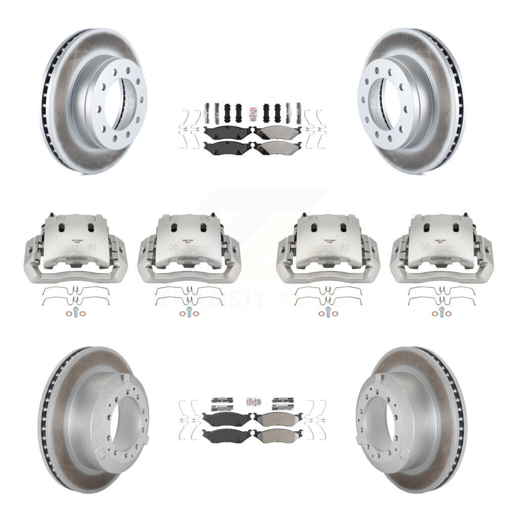 Front Rear Brake Caliper Coat Rotors & Semi-Metallic Pad Kit (10Pc) For Ford F-450 Super KCG-101625N