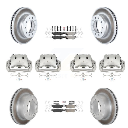 Front Rear Brake Caliper Coat Rotors & Semi-Metallic Pad Kit (10Pc) For Ford F-450 Super KCG-101625N