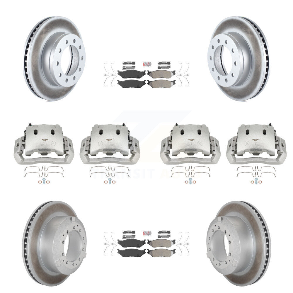 Front Rear Brake Caliper Coat Rotors & Semi-Metallic Pad Kit (10Pc) For Ford F-450 Super KCG-101627N