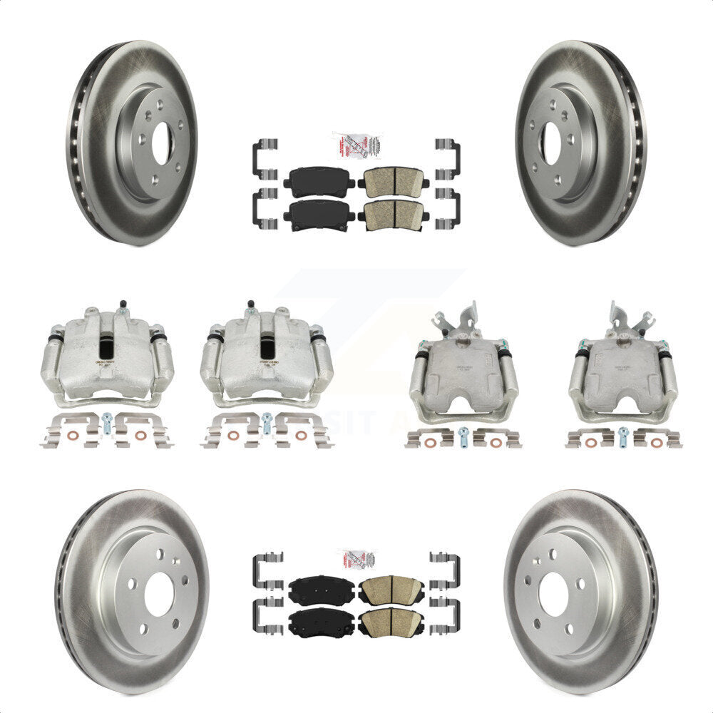 Front Rear Disc Brake Caliper Coated Rotors And Ceramic Pads Kit (10Pc) For Buick LaCrosse Allure KCG-101640N by Transit Auto