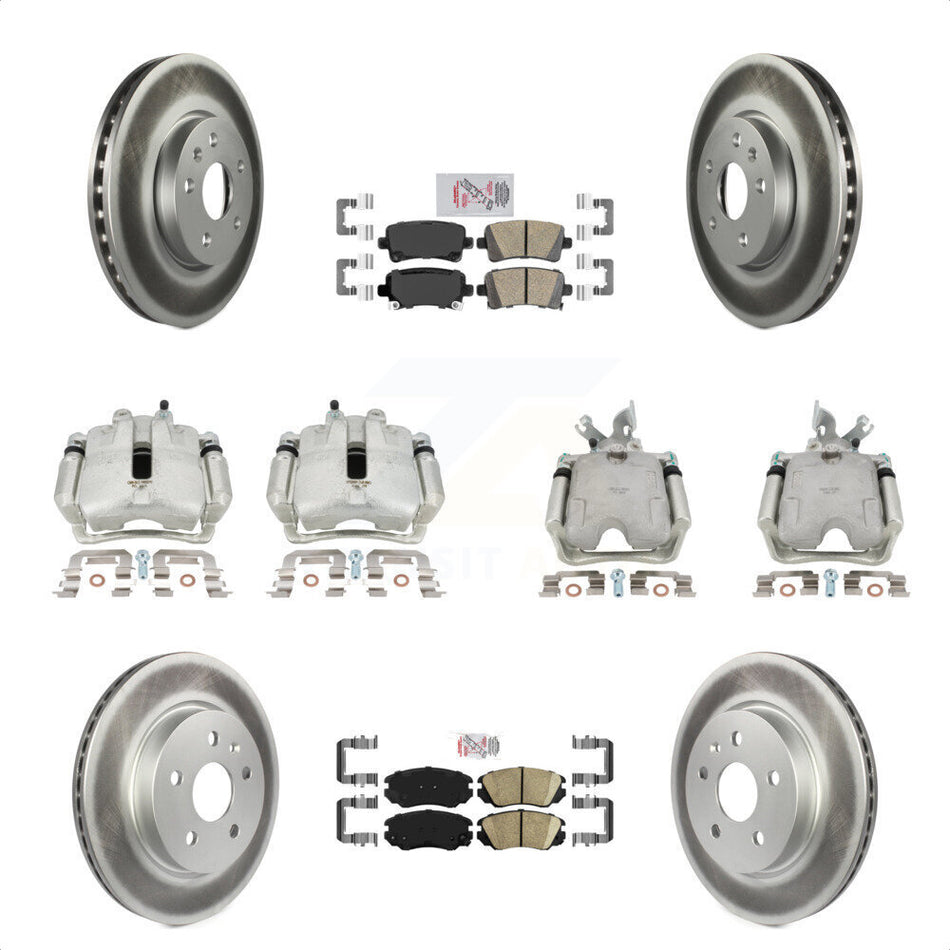 Front Rear Disc Brake Caliper Coated Rotors And Ceramic Pads Kit (10Pc) For 2010-2011 Buick LaCrosse Excluding Vehicles Manufactured In Mexico KCG-101646N by Transit Auto