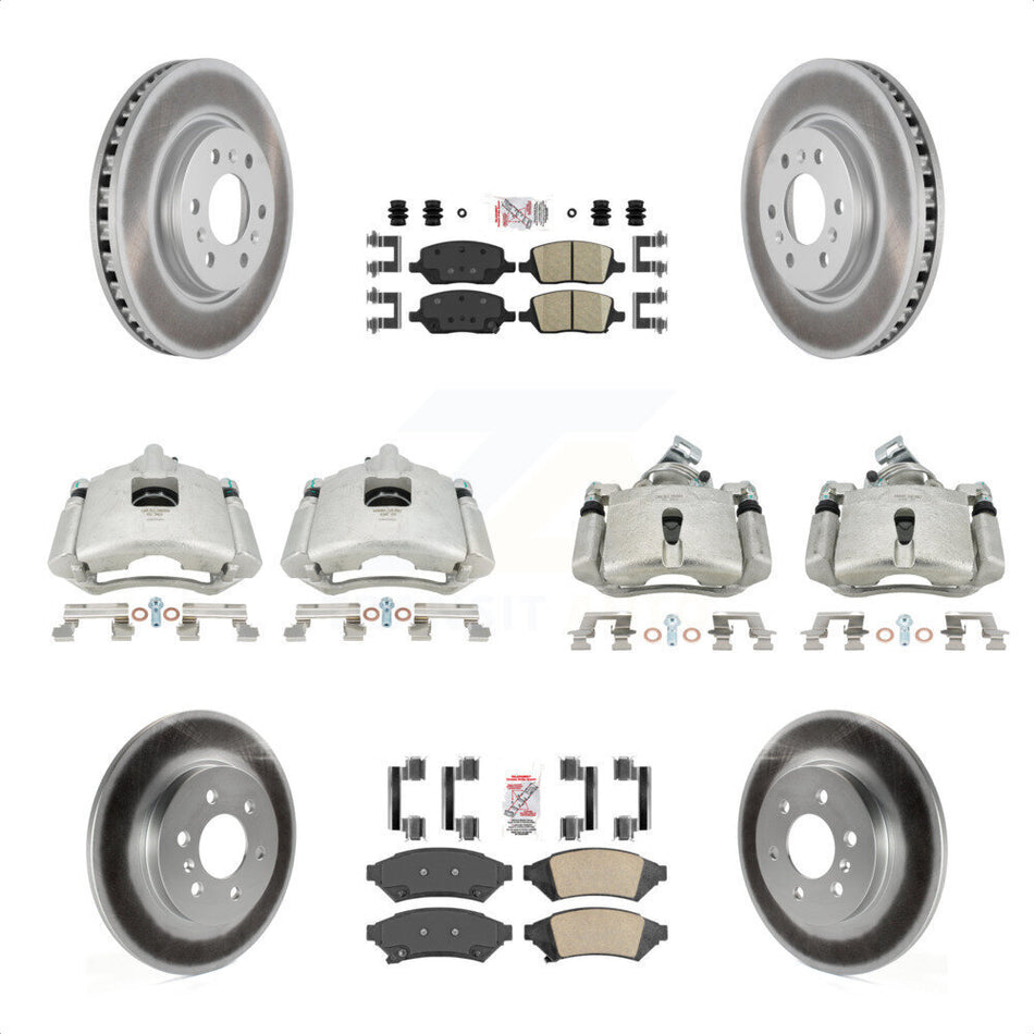 Front Rear Disc Brake Caliper Coated Rotors And Ceramic Pads Kit (10Pc) For Chevrolet Uplander Buick Terraza Pontiac Montana Saturn Relay KCG-101653N by Transit Auto