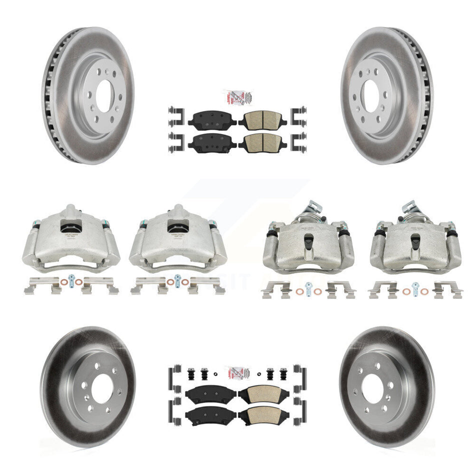Front Rear Disc Brake Caliper Coated Rotors And Ceramic Pads Kit (10Pc) For Chevrolet Uplander Buick Terraza Pontiac Montana Saturn Relay KCG-101654N