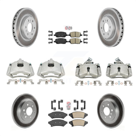 Front Rear Disc Brake Caliper Coated Rotors And Ceramic Pads Kit (10Pc) For Chevrolet Uplander Buick Terraza Pontiac Montana Saturn Relay KCG-101655N by Transit Auto